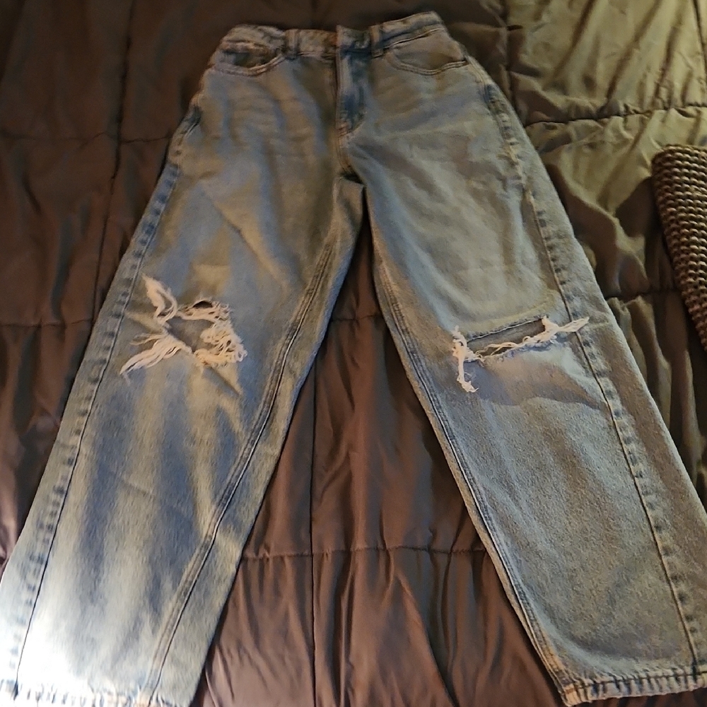 Garage Distressed Light Blue Jeans Size 1